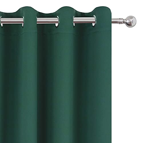 Image of LEMOMO Dark Green Thermal Blackout Curtains /52 x 72 Inch /Set of 2 Panels Room Darkening Curtains for Bedroom