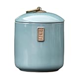 JISADER Tarro de cerámica para Guardar té con Tapa hermética, Azul