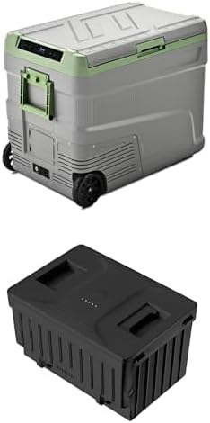 EUHOMY 12 Volt 58QT Fridge, Freezer, Cooler Bundle with Car Fridge Battery for Camping, Trip, Truck, Home Use