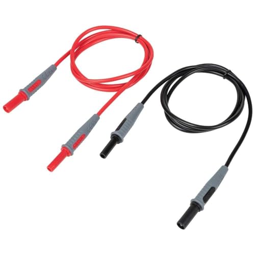 Image of Klein Tools 69359 Lead Adapters, Attach to Alligator Clips, Outlet Tabs /Prongs, for All Meters with Banana-Type Connectors, 3-Foot Pair