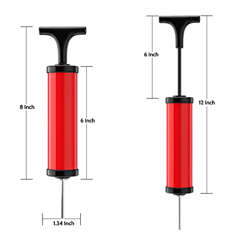 Ball Pump, Sports Ball Pump with 5 Needles, Nozzle, Extension Hose, Carry Bag, Push & Pull Inflator System, Perfect for Volleyball, Basketball, Football, Soccer, Water Polo, Swim Inflatables