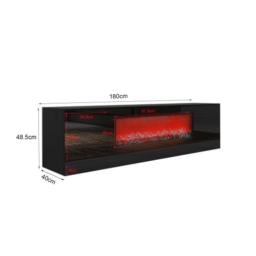 Modern 80" Fireplace Tv Stand Farmhouse Tv Stand With 38''Electric Fireplace,Storage Cabinet And Adjustable Shelves For Living Room Bedroom(Black) #TOP1