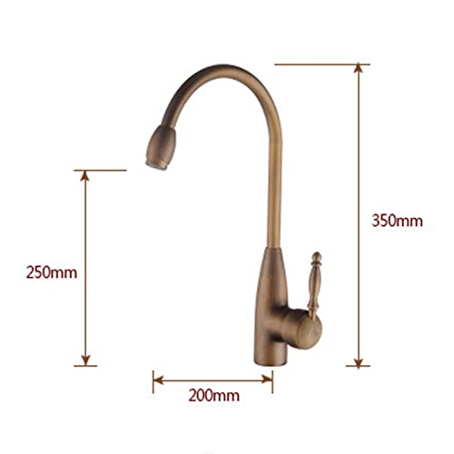 Robinet mitigeur de lavabo rétro en laiton anti-éclaboussure durable - 5