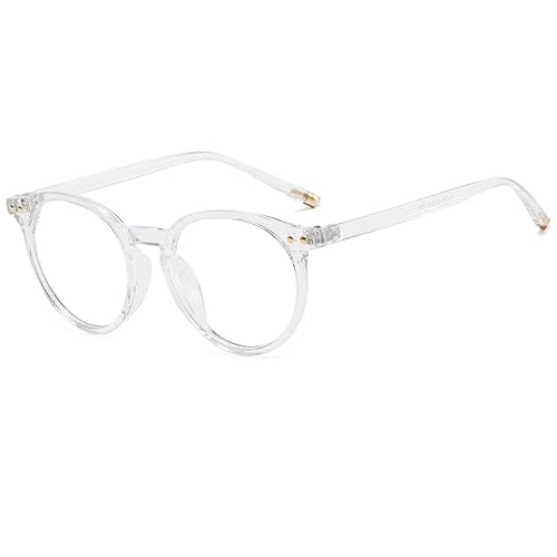 Long Keeper Lunettes Anti LumièRe Bleue Monture Ronde Hommes Et Femmes Lunette Gaming Anti Fatigue Oculaire (Transparent)