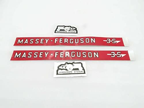 Image of New Tractor Bonnet Decal Sticker Set Fits For Massey Ferguson Mf35 35 Fe35