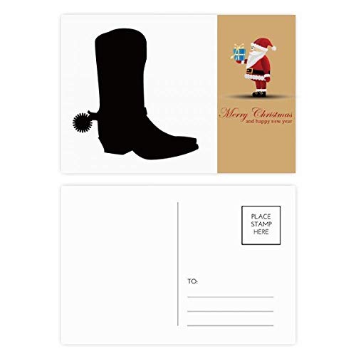 Cartes postales noires silhouette élégante et Père Noël en lot de 20 pour femme