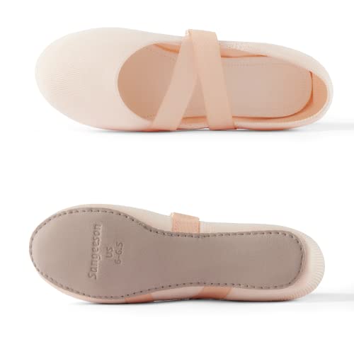 Sangeeson Ballet Shoes For Women(Leather Full Sole, Arch Support, Breathable), Yoga Socks For Men, Jazz Shoes, Dance Shoes Women For Beginner, Barre Slipper Socks Size 8-8.5, Pink #TOP5