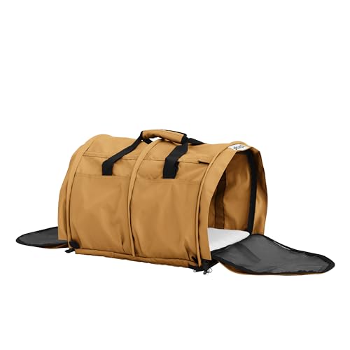 SturdiBag Pro 3.0 Pet Travel Carrier for Cats and Dogs – Soft-Sided with Safety Clips and Seatbelt Straps for Car Travel | XL, Earthy Tan
