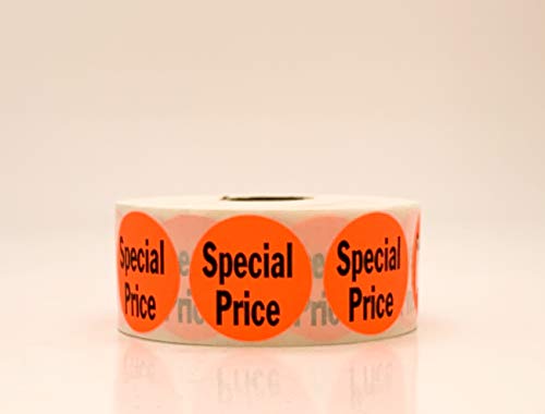 QSX Labels 1.5" Retail Price Point Label Stickers Special Price - 1,000/roll - Bright Red