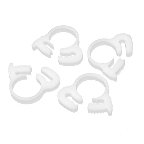 Aexit 16.3mm-17.9mm Adjustable Clamps Ratchet Type Plastic Hose Tube Clamps Fasteners Strap Clamps 4 Pcs