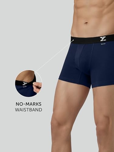Image of XYXX Men's Aero Super Combed Cotton Regular Fit Solid Antimicrobial Trunks with No Marks Waistband (Pack of 2)