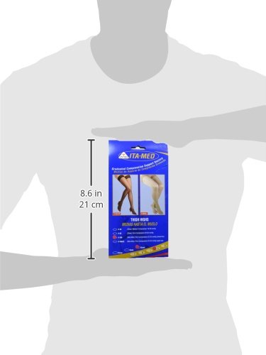 Image of ITA-MED Microfiber Thigh Highs - Compression (25-35 mmHg): H-306(2), 2 Count, X-Large, Black
