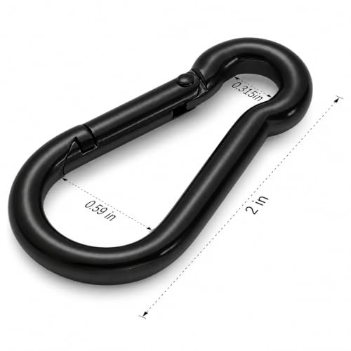 Image of sprookber Stainless Steel Carabiner Spring Snap Hook - 304 Stainless Steel Heavy Duty Clips, Set of 4