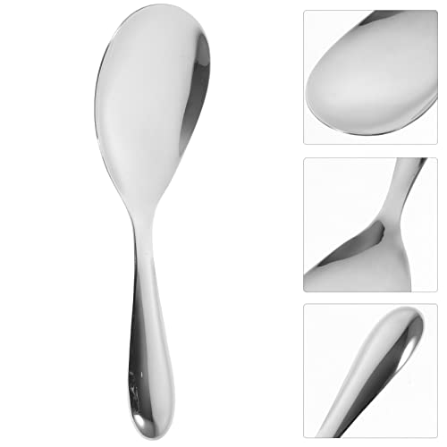 Alipis Rice Paddle Stainless Steel Rice Spoon Kitchen Rice Spatula Rice Scooper Rice Serving Spoon Potato Server Spatula For Rice Mashed Potato Restaurant Kitchen Tool #TOP4