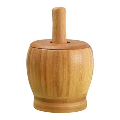 Mortero y Maja,Triturador de Especias en Madera | Herramienta Manual Para Triturar Ajo Y Sésamo Para Cocineros Caseros Y Entusiastas De La Cocina