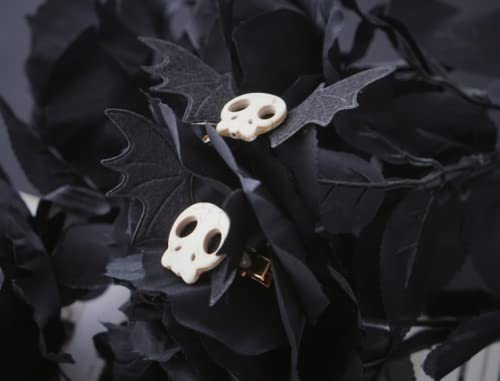 Dark Punk Gothic Skull Bat Hair Clips Ears Bat Wings Hairpin Edge Clip Hair Accessories Costume Hallowmas Devil A Pair #TOP2