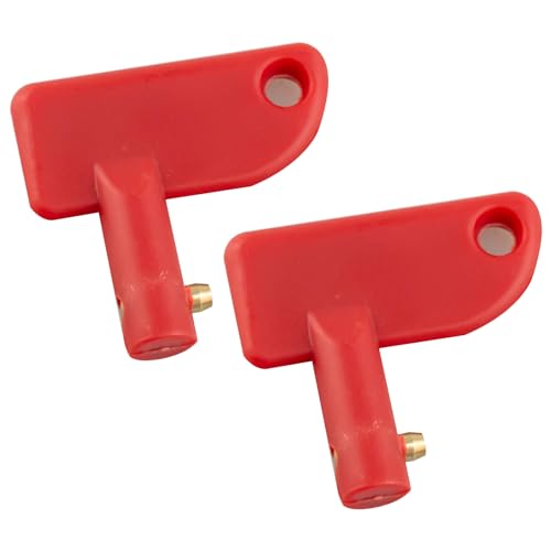 2PCS Battery Disconnect Switch Key, Mini Battery Disconnect Isolator Red