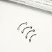 4pcs 16G G23 Implant Grade Titanium Curved Eyebrow Barbell Internally Threaded 3mm Prong Set CZ/Ball/Bezel CZ/Conical Ends Tragus Helix Ear Belly Lip Nipple Tongue Ring Body Piercing Jewelry 6mm
