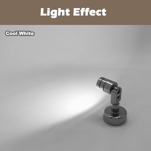 Image of Suzeyar Metal Miniature LED Light,Tiny Spot Light with Magnet Base,Battery Operated LED Lights,Wireless Miniature Spot Light for Artwork Painting,Jewelry Showcase,DIY Hand Craft (Cool White)