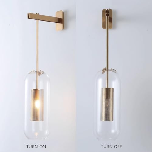 Lámpara de pared con pantalla de vidrio transparente para iluminar tu cuarto 6