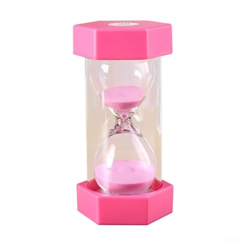 Sablier de 5 minutes pour – pour une horloge de sable durable pour la gestion, l'étude, la cuisine, les jeux – Sans danger pour les enfants, accessoire de bureau décoratif (rose, 5 minutes)