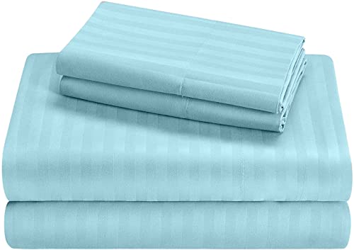 True Luxury - Juego de sábanas tamaño Queen de 600 hilos, 100% algodón egipcio, súper suave, refrescante, transpirable, duradero, 4 piezas, se adapta a bolsillos extra profundos de hasta 24 pulgadas