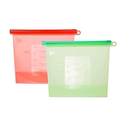 Silicone Food Storage Bag Containers, Airtight Seal Leakproof Freezer Bags for Snack, Sous Vide, Liquids, Fresh Lunch Preservation, Microwave & Dishwasher Safe - 1000 ml-image-15