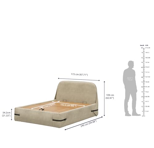 Image of Wakefit Hibernis Queen Size Hydraulic Storage Upholstered Bed