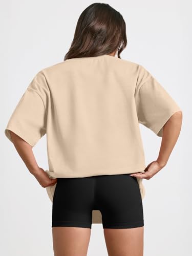 Image of Trendy Queen Womens Oversized T-Shirts Short Sleeves Workout Tops | Casual Summer Gym Tees Plus Size Fashion Clothes 2026