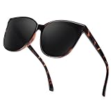 TJUTR Polarised Sunglasses for Women UV400 Protection Oversized Cat Eye Frame Retro Fashion Driving Shades