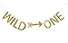 Famoby Gold Glitter Wild One Banner for Baby shower 1st Party Decorations
