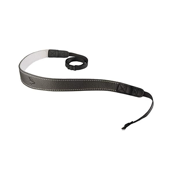 EDDYCAM 3512 Elchleder Kameragurt, 35mm breit, Antrhazit/Weiß. Ergonomischer Kameragurt für Systemkameras bis 1,2kg…