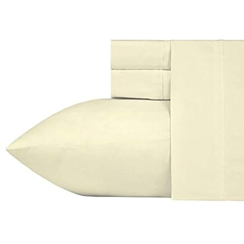 California Design Den Twin Sheets Set - 400 Thread Count Sateen Cooling 100% Cotton 3 Pc Set for Dorm Rooms & Adults (Vanilla Yellow)