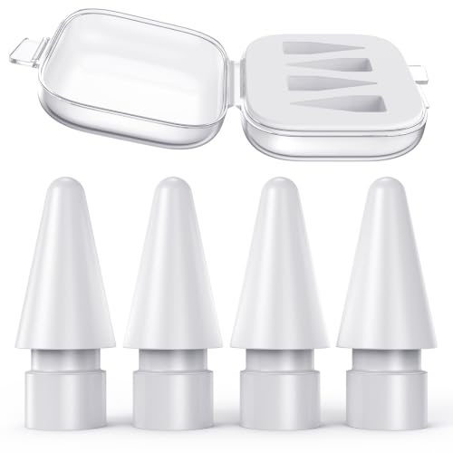 BAZO 4 Piezas Puntas para Apple Pencil 2a/1a Generacion, para Apple Pencil USB-C/Pro, Punta de Repuesto de Alta Sensibilidad Precisas para iPad Pencil, Pencil Nibs Tips para Stylus Pencil