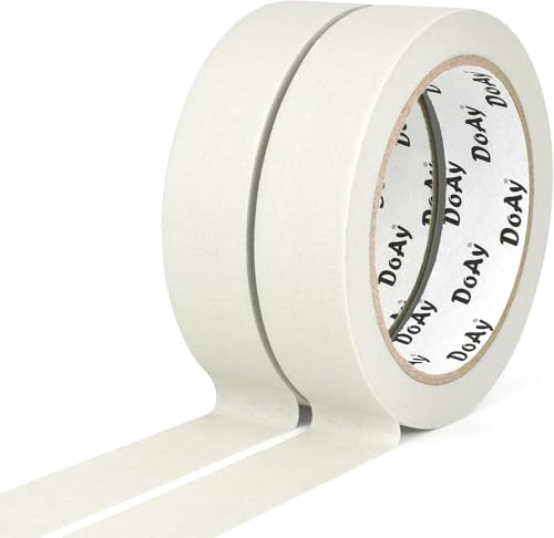 Image of 2 Pack White Painters Tape - Masking Tape 1 Inch Wide - Multi-Surface, Smart Adhesion, Indoor & Outdoor - 180FT Total - Paint Tape for DIY, Labeling, Art, Car, General Purpose (#3910)