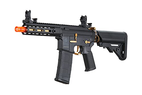 Lancer Tactical Gen 2 Hellion Mlock 7" Airsoft M4 Aeg Rifles (Color: Black & Gold) #TOP3