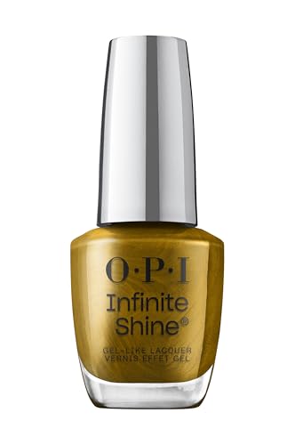 OPI Infinite Shine Nail Polish – Have a Brittle Fun – Gel Like & Long Lasting Bronze Shimmer Brown Nail Polish – with Pre-Cured Gel Technology & OPI Pro-Wide Brush (15ml)