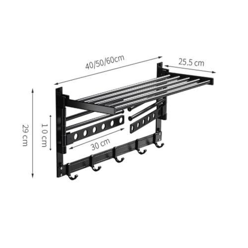 Toallero plegable giratorio y estante de secado de ropa para pared 6