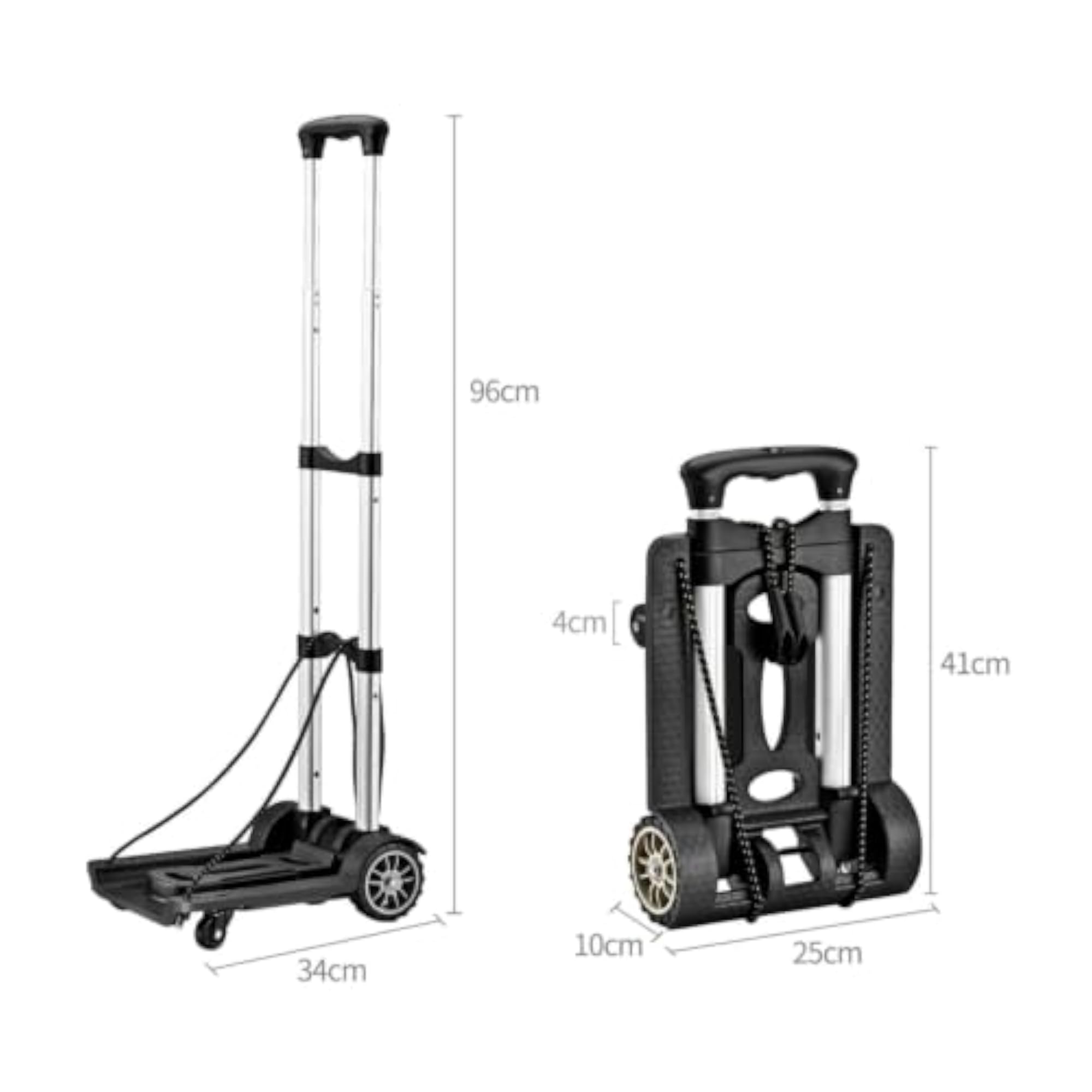 Portable Folding Hand Trolley with Telescoping Handle