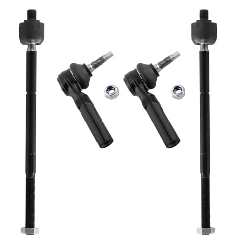 Detroit Axle - Front 4pc Tie Rods for 01-04 Chrysler Town & Country Dodge Grand Caravan, 01-03 Voyager, 4 Outer & Inner Tie Rod Ends 2001 2002 2003 2004 Replacement