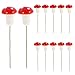 BESTOYARD 12PCS Miniature Mushroom Christmas Tree Ornament Xmas Party DIY Decoration (Red)