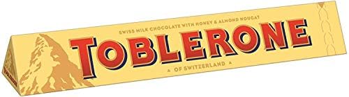 Toblerone of Switzerland Milk Chocolate with Honey and Almond Nougat, 200 Grams