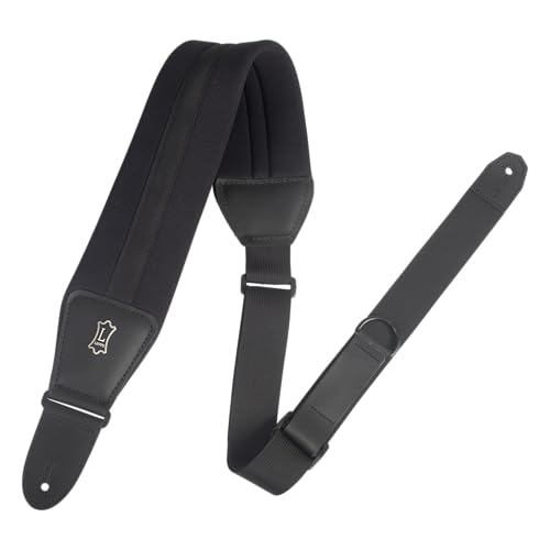 Levy's Leathers Right Height™ 3.25" Neoprene Guitar Strap with RipChord Quick Adjustment Technology, Black (MRHGP-BLK)