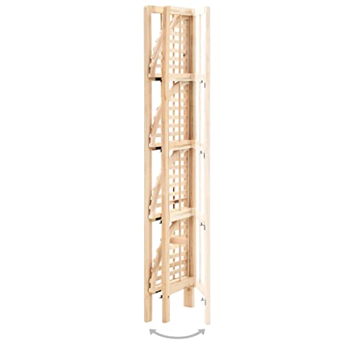 Estantería esquinera de madera noble en tono beige de diseño estable 4