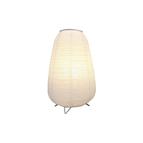 Lampada Da Tavolo Giapponese In Carta Di Riso – Stile Nordico, Luce Calda, Acciaio Inox, Interruttore A Pulsante - 2