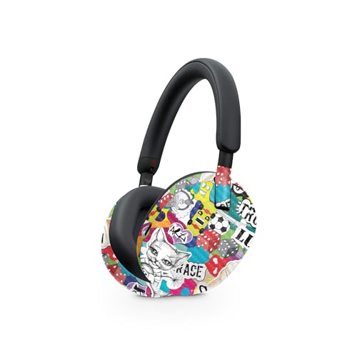 Image of MightySkins Carbon Fiber Skin Compatible with Sony WH-1000XM5 Headphones - Sticker Bomb | Protective, Durable, and Unique Vinyl Decal wrap Cover | Easy to Apply, Remove, and Change Styles