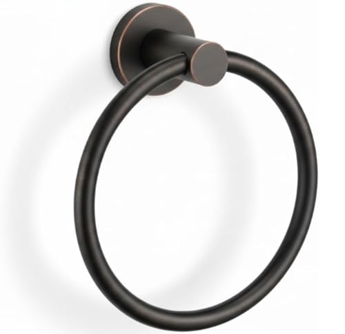 Image of FORIOUS Towel Ring, SUS304 Stainless Steel Modern Hand Towel Holder Rack Hanger Round for Bathroom Wall Mounted, Ideal for Bath, Kitchen, RV, Oil Rubbed Bronze