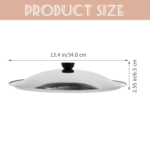 Healeved 13.38 Inch Stainless Steel Cooking Pot Lid Anti Oil Splashing Cover with Knob Thickened Pot Cover for Kitchen Cooking Food Warm Retention by Healeved - Image 4