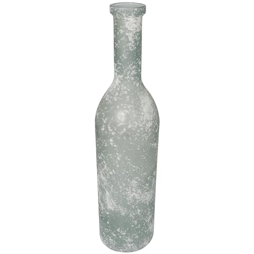 Deco 79 Recycled Glass Handmade Decorative Vase Frosted Spanish Bottle Centerpiece Vase, Flower Vase for Home Decoration 7