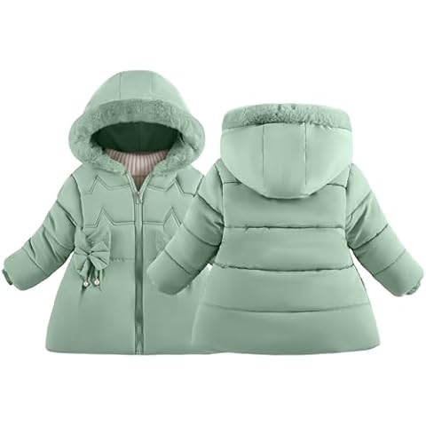 FEOYA Girls Warm Winter Jacket with Fur Collar Cover